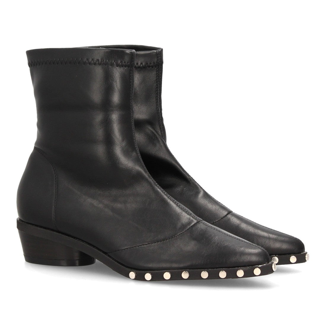 Botines con Tachuelas con Tacón Negro · DB-6166