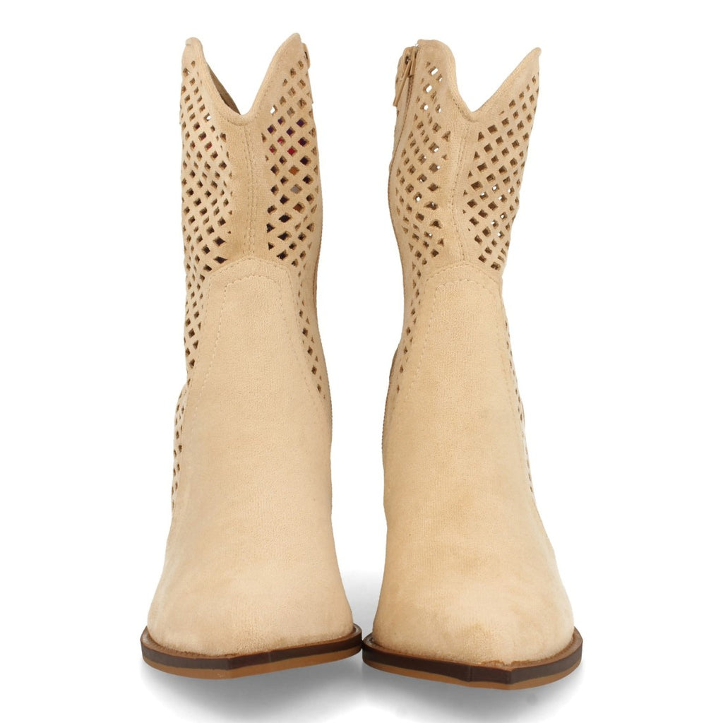 Botín de Tacón Calado para Mujer – Beige