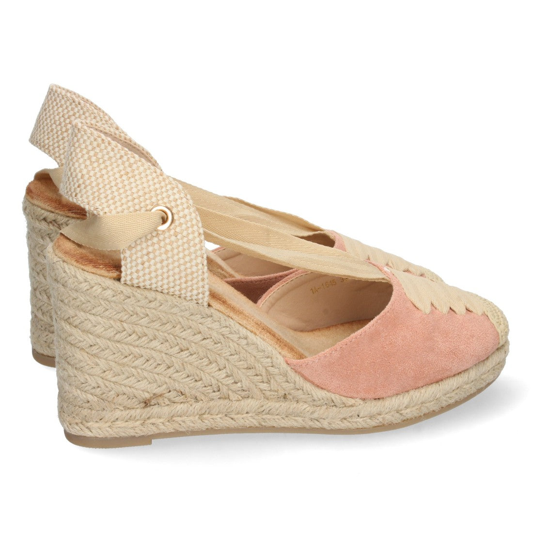 Sandalia de Cuña de Yute con Cordones – Rosa