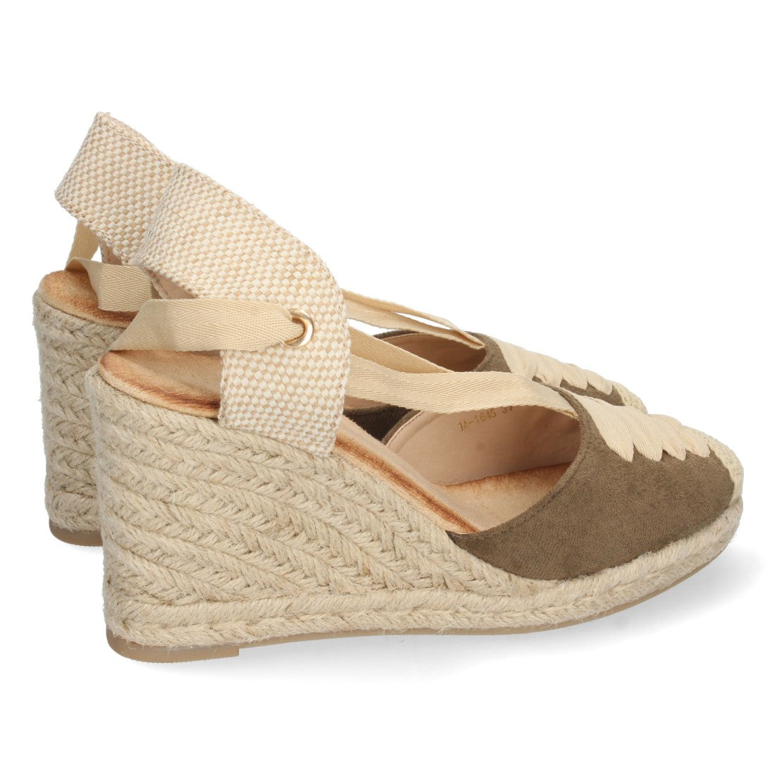 Sandalia de Cuña de Yute con Cordones – Verde