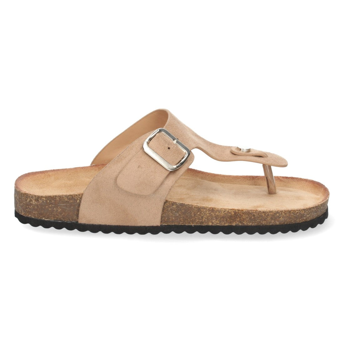 Vimice Sandalia plana bio de mujer en beige – estilo esclava con hebilla
