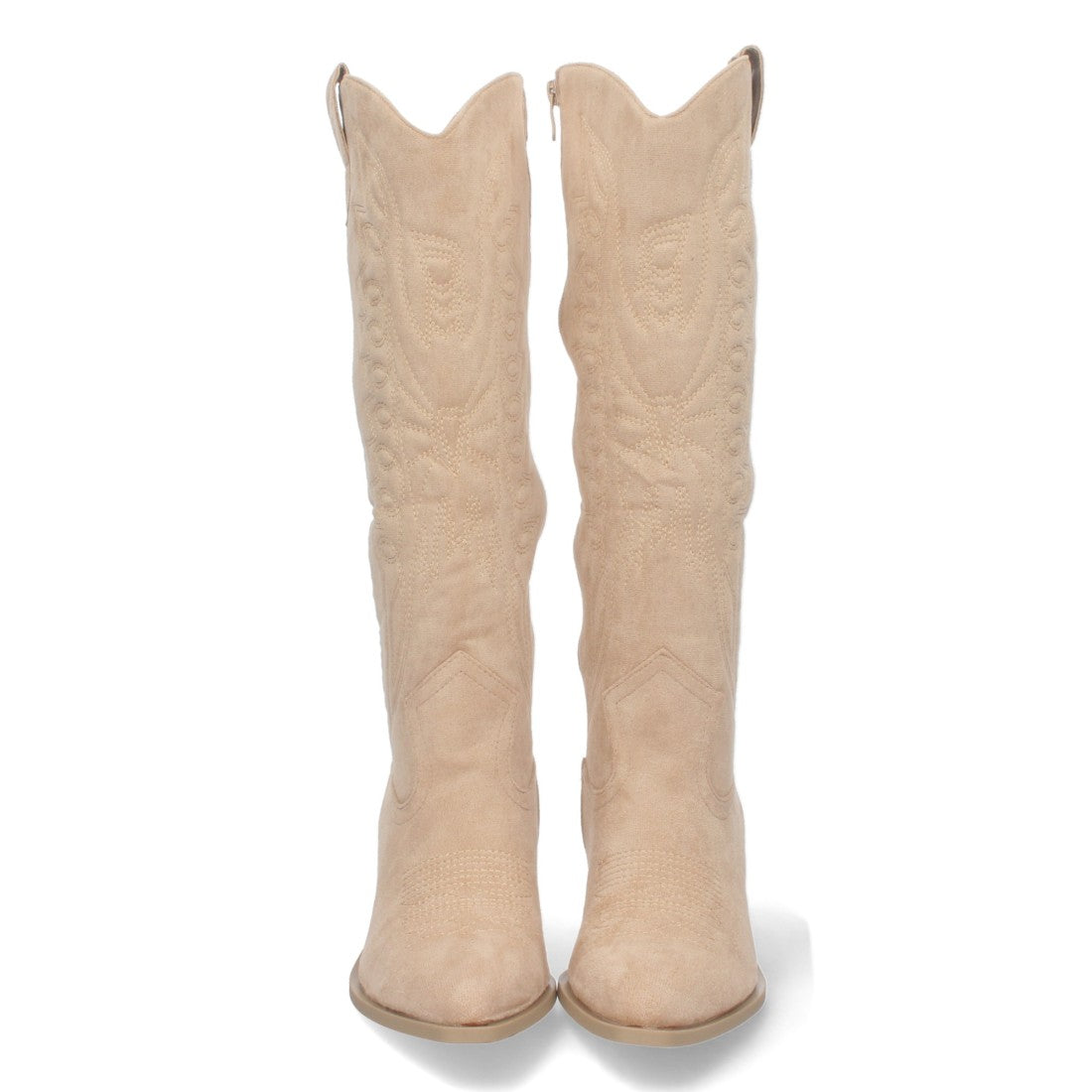 Vimice Bota de tacón de mujer en taupe – grabado en caña y cremallera